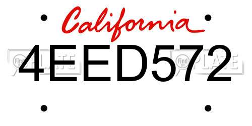 4EED572 California License Plate