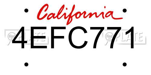 4EFC771 California License Plate