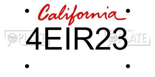 4EIR23 California License Plate