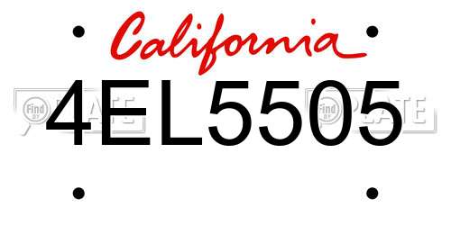 4EL5505 California License Plate