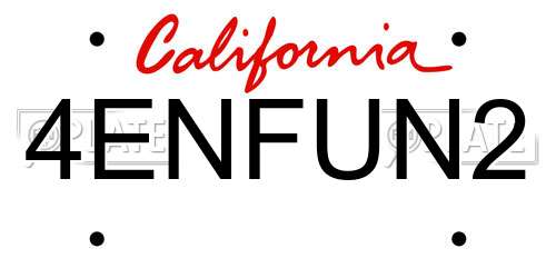 4ENFUN2 California License Plate