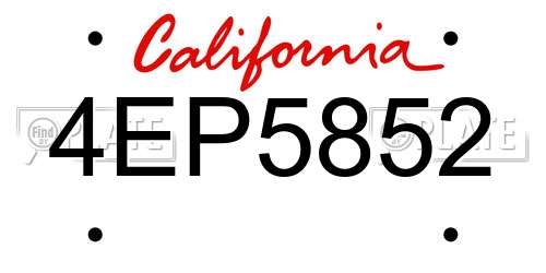 4EP5852 California License Plate