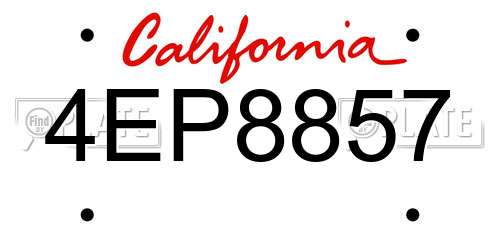 4EP8857 California License Plate