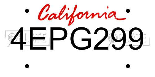 4EPG299 California License Plate