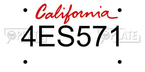 4ES571 California License Plate