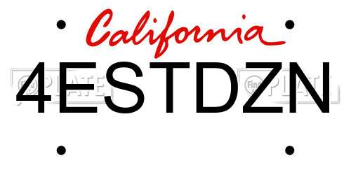 4ESTDZN California License Plate