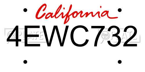 4EWC732 California License Plate
