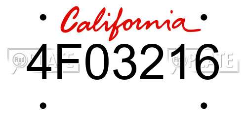 4F03216 California License Plate