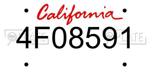 4F08591 California License Plate
