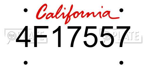 4F17557 California License Plate