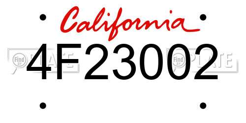 4F23002 California License Plate