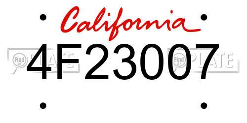 4F23007 California License Plate