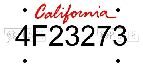 4F23273 California License Plate