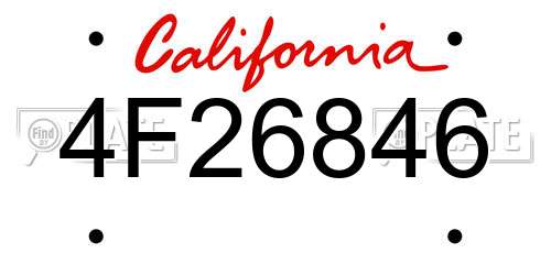 4F26846 California License Plate