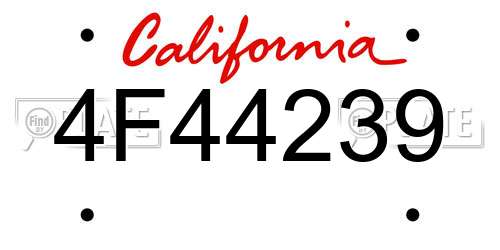4F44239 California License Plate