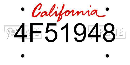4F51948 California License Plate