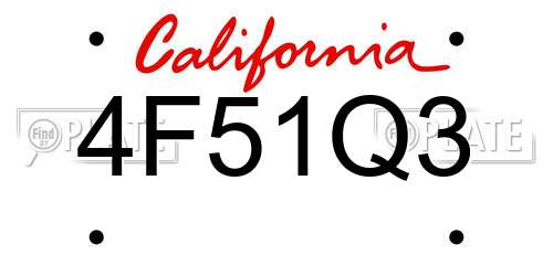 4F51Q3 California License Plate