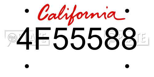 4F55588 California License Plate