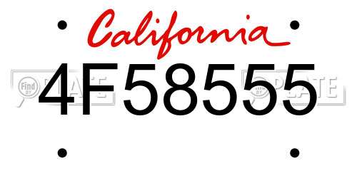4F58555 California License Plate