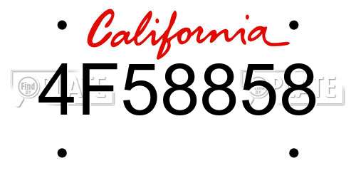 4F58858 California License Plate