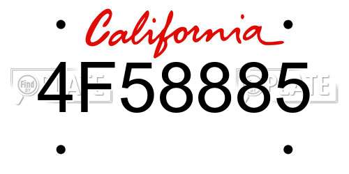 4F58885 California License Plate