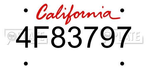 4F83797 California License Plate
