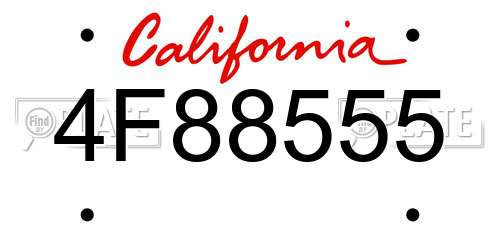 4F88555 California License Plate