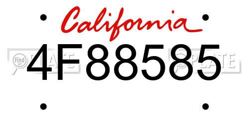 4F88585 California License Plate