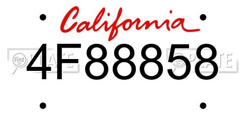4F88858 California License Plate
