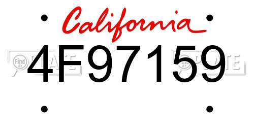 4F97159 California License Plate