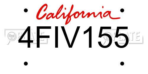 4FIV155 California License Plate