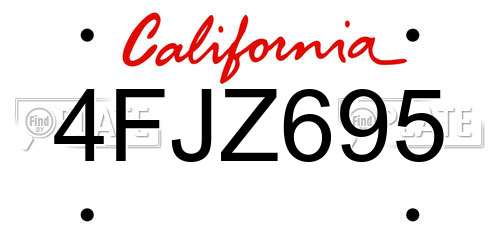 4FJZ695 California License Plate
