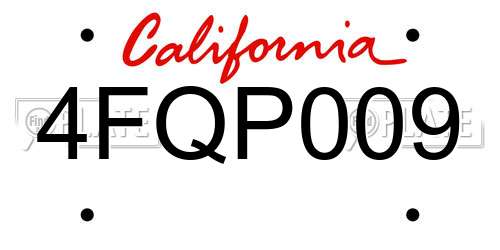 4FQP009 California License Plate