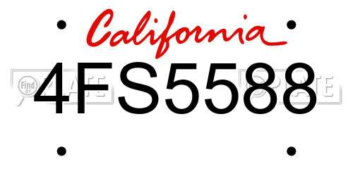 4FS5588 California License Plate