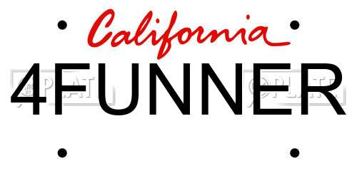 4FUNNER California License Plate