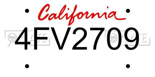 4FV2709 California License Plate