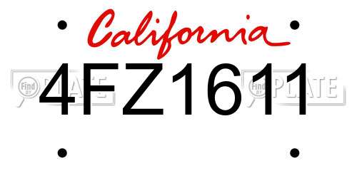 4FZ1611 California License Plate