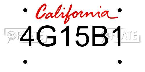 4G15B1 California License Plate
