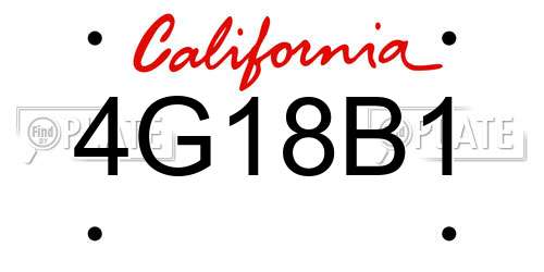 4G18B1 California License Plate