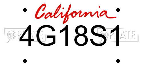4G18S1 California License Plate