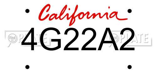 4G22A2 California License Plate