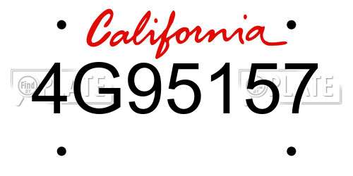 4G95157 California License Plate