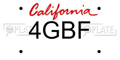 4GBF California License Plate