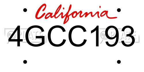 4GCC193 California License Plate