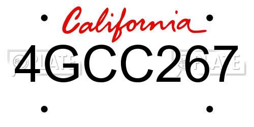 4GCC267 California License Plate