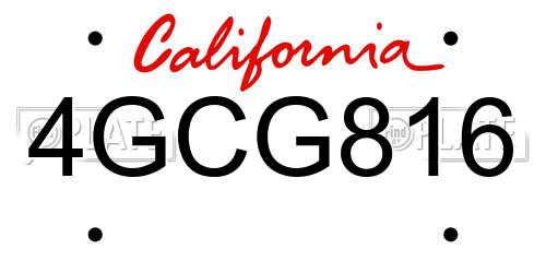 4GCG816 California License Plate