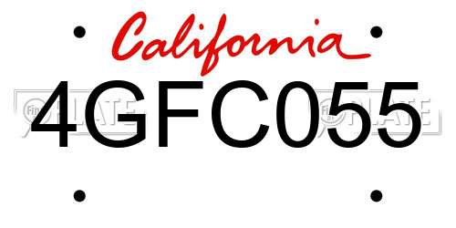 4GFC055 California License Plate