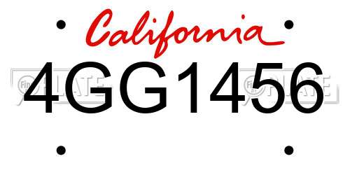 4GG1456 California License Plate