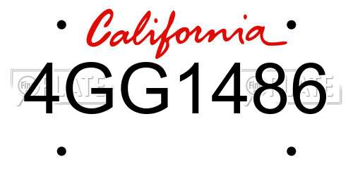 4GG1486 California License Plate