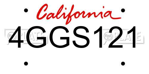 4GGS121 California License Plate